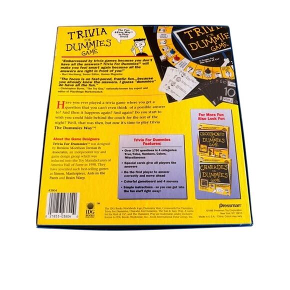 Trivia for Dummies Board Game Pressman Complete, 2001 Edition - Picture 2 of 4